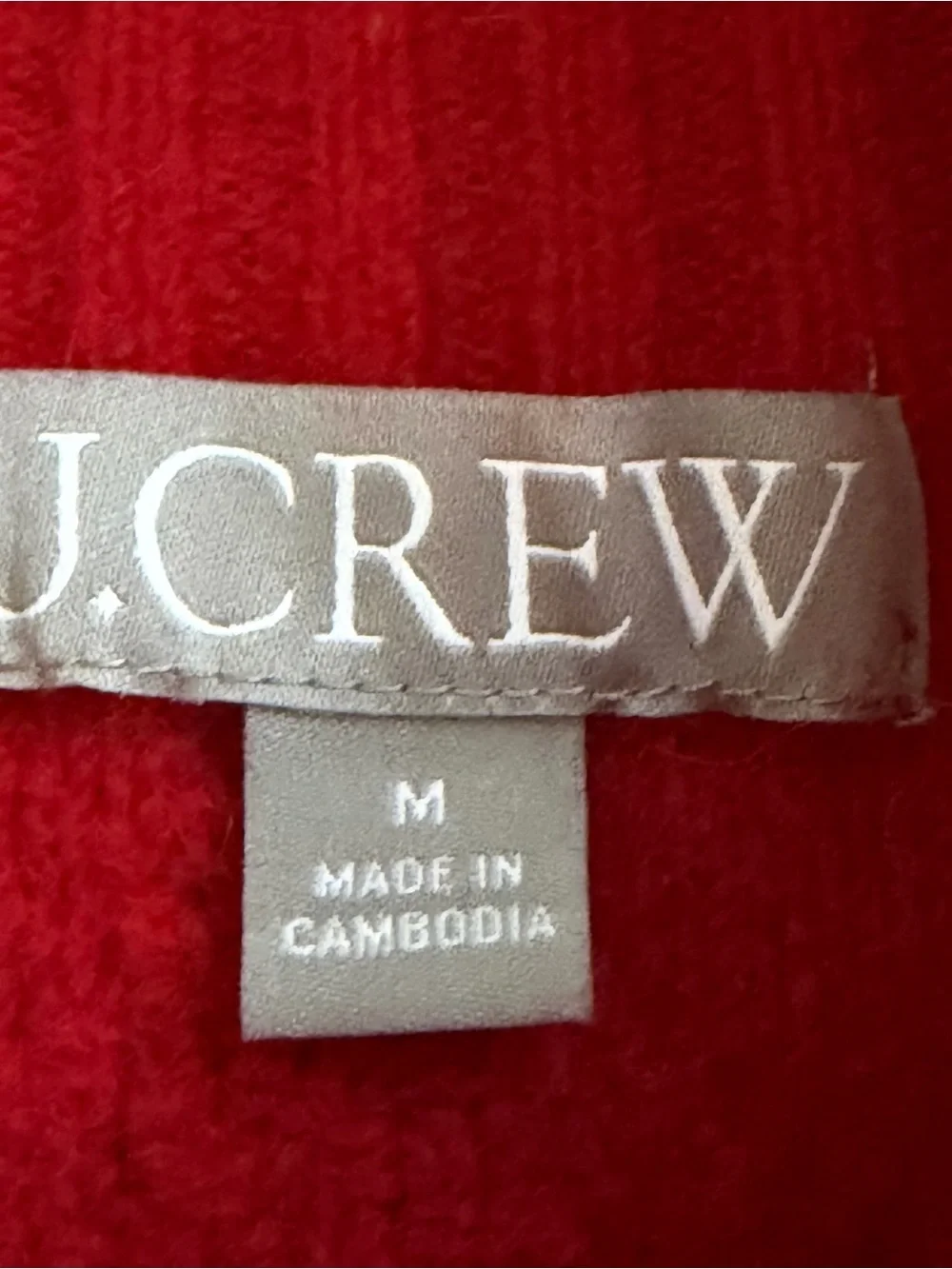 J. Crew | Red Cable Knit Mock Neck Alpaca Wool Blend Sweater